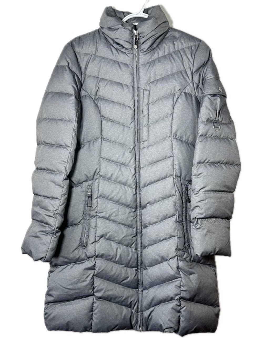 Eddie Bauer 650 Down Fill Coat Sun Valley Parka Grey Storm Heather Size Medium